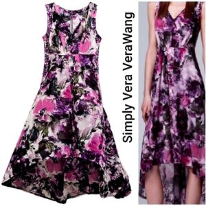 Simply Vera VeraWang High Low Shades of Purple Floral Sleeveless Flowy Dress